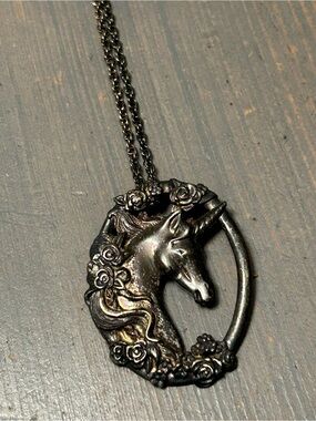 Vintage Gorham Sterling unicorn pendant necklace 19.55g